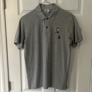 Gray polo Collectors Item of Charlie Brown golfing